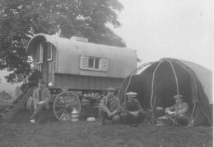 UK Romani group with "Bender" tent.